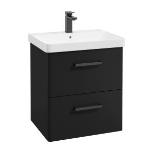 Kora Matt Black 600mm Wall Hung Vanity Unit