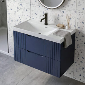 Aria Vermont Blue Wall Hung Vanity Unit With Basin