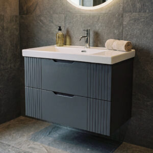 Aria Vagar Grey Wall Hung Vanity Unit With Basin