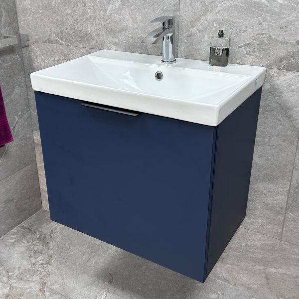 Axel 500mm Deep Matt Blue Wall Hung Vanity Unt