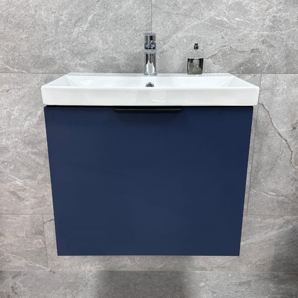 Axel 500mm Deep Matt Blue Wall Hung Vanity Unt - Image 2