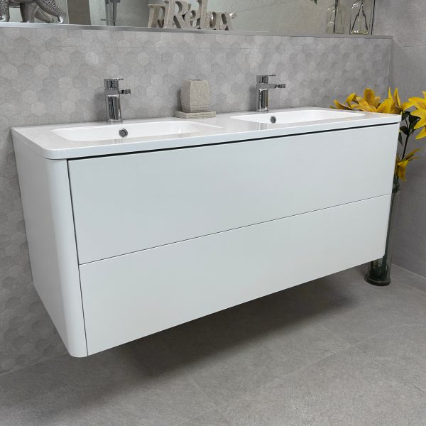 Metro 1200mm White Wall Hung Vanity Unit