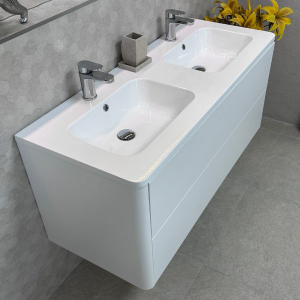 Metro 1200mm White Wall Hung Vanity Unit - Image 2