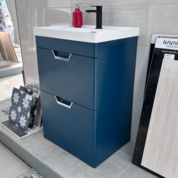 Freya 600mm Ocean Blue Floorstanding Vanity Unit