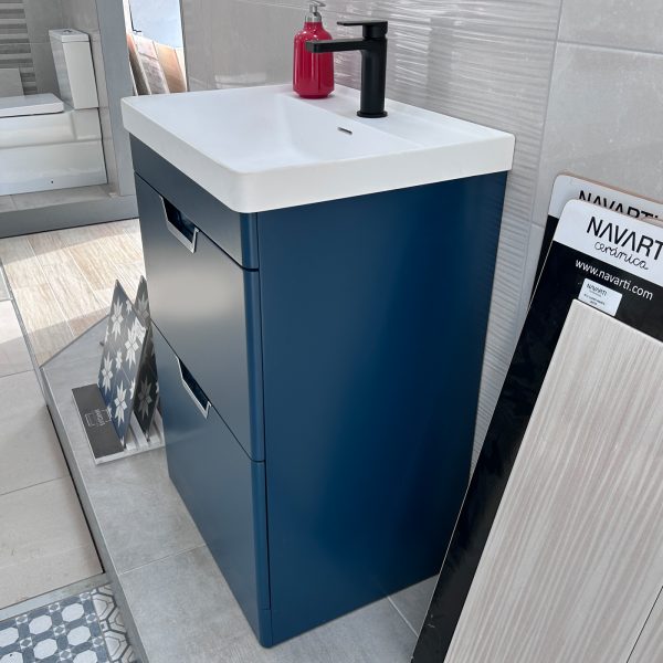 Freya 600mm Ocean Blue Floorstanding Vanity Unit - Image 3