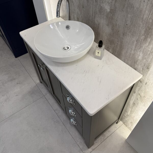 Widcombe 1000 Floorstanding Vessel Basin Unit with Honed Marble Worktop - Image 3