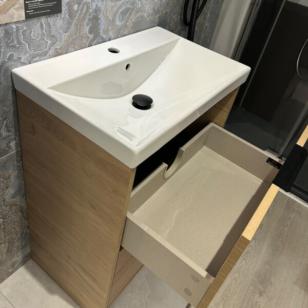 Edyn 600mm 2 Drawer Floor Unit Light Oak - Image 3