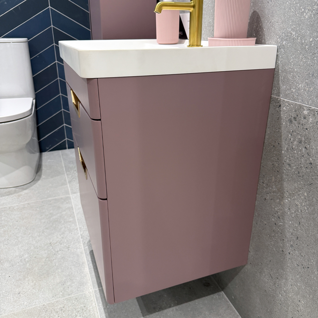 Freya 600mm Cashmere Pink Wall Hung Vanity Unit - Image 4