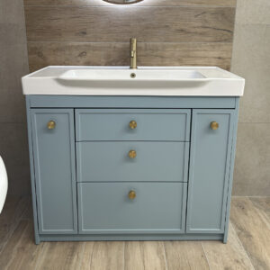 Concierge 1000 Freestanding 5 Drawer Basin Unit Matt Coniston Blue