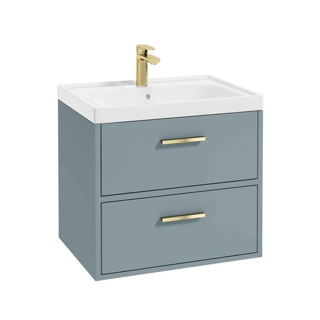 Finland 600mm Matt Coral Green Wall Hung Vanity Unit - Image 4