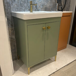 Paragon 600 Freestanding Vanity Unit Matt Aloe Green - Tap included