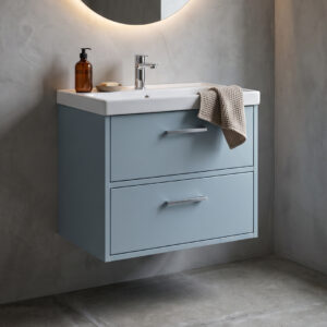 Finland 600mm Matt Sky Blue Wall Hung Vanity Unit