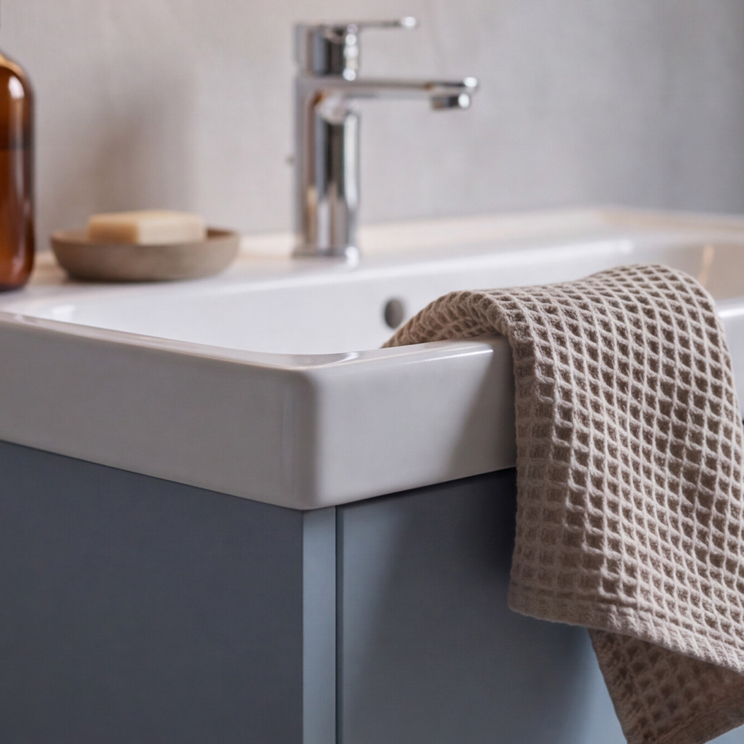 Finland 600mm Matt Sky Blue Wall Hung Vanity Unit - Image 4