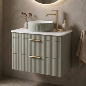 Reed Wall Hung 600m Countertop Vanity Unit Lakeside Sage With Basin