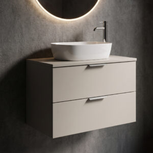 Stockholm 800mm Arctic Grey Countertop Wall Hung Vanity Unit