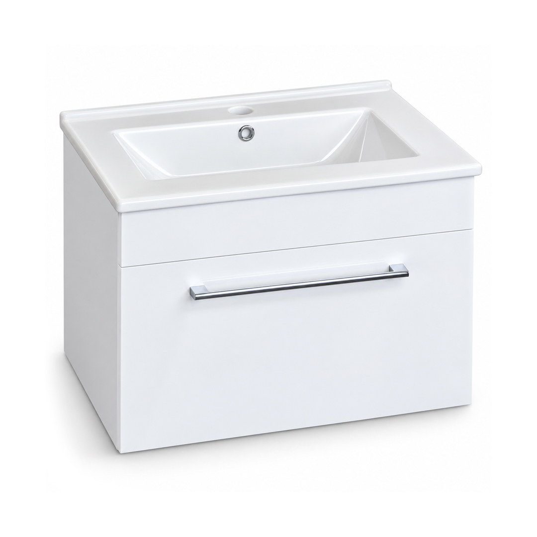 Oslo 615mm White Wall Hung Vanity Unit - Image 5