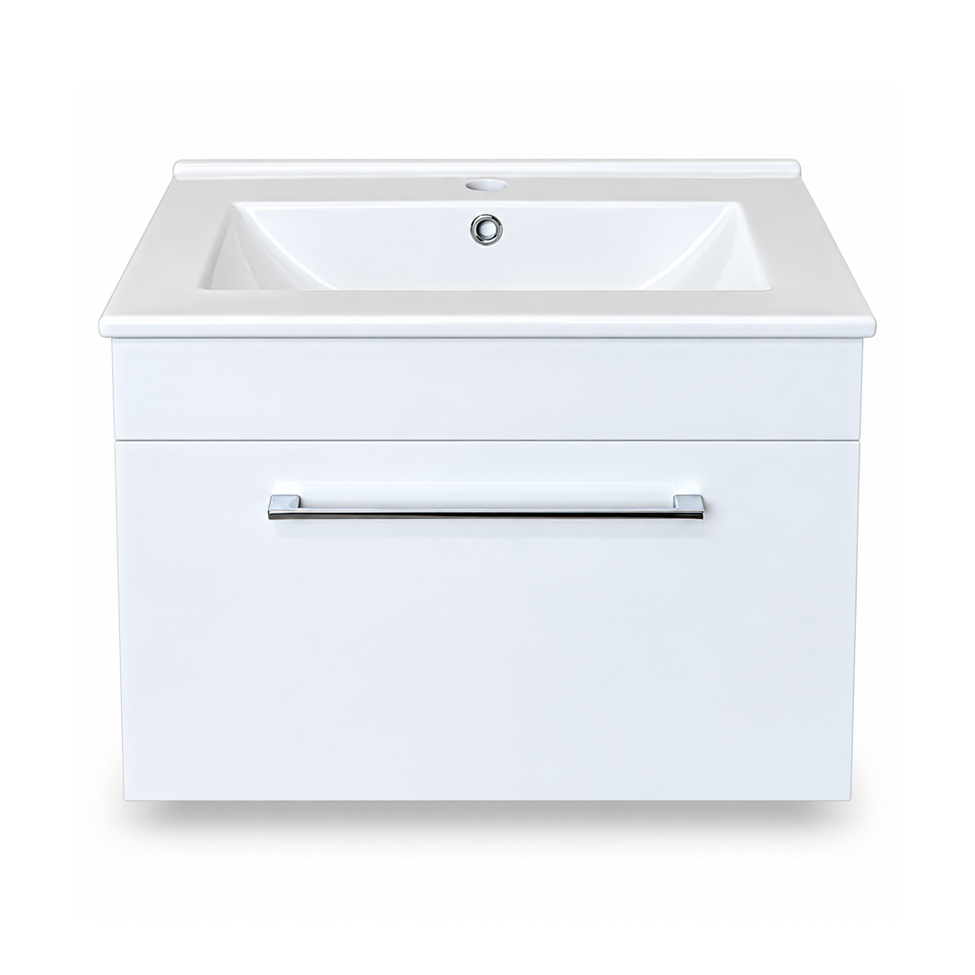 Oslo 615mm White Wall Hung Vanity Unit - Image 4