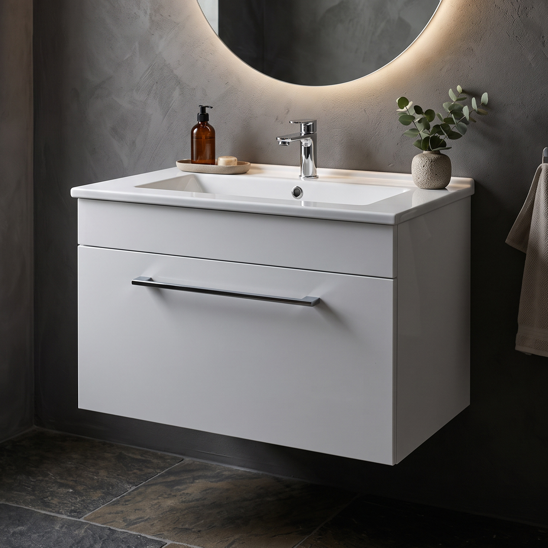 Oslo 615mm White Wall Hung Vanity Unit