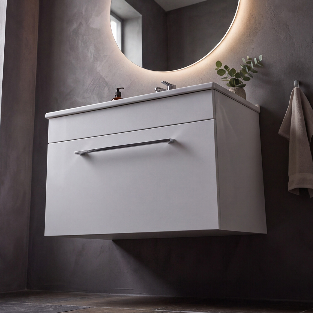 Oslo 615mm White Wall Hung Vanity Unit - Image 2